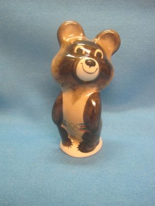 Porcelain.  Moscow Olympic Games 1980.  Olympic Bear Misha.  Figurine.