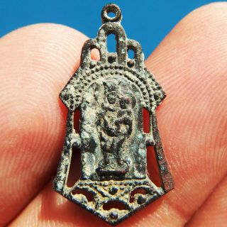 Rare Our Lady Of The Pillar Medal Old Spanish Religious Pilar Chapel Charm