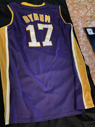 Andrew Bynum L.  A.  Lakers Adidas Rare Sz 60 Jersey Authentic Game Pro Cut Vtg 3
