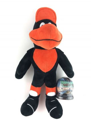 Baltimore Orioles Bird Mascot Plush 15” Mlb W/camden Yards Baseball