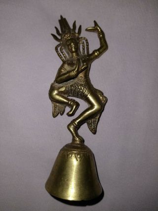 Antique/vintage Brass 4.  5 " Tall Shiva Nataraja Lord Of Dance Hindu God Bell