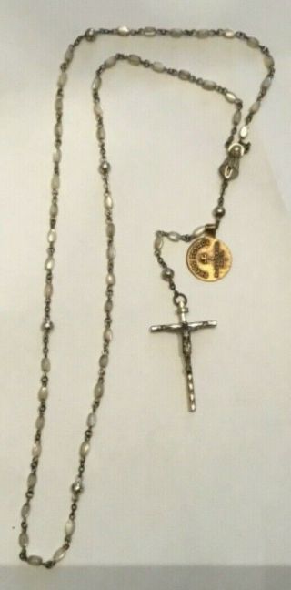 Vintage Sterling Silver Creed Rosary Beads