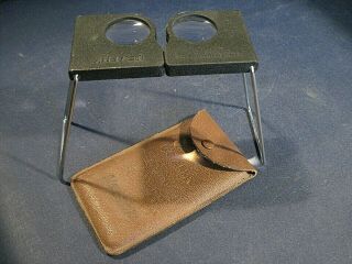 Vintage Us Army Cf - 8 Stereoscope Abrams Instrument Corp,  Leatherette Case