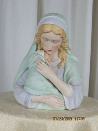 G.  G.  Santiago Artist Madonna And Child Limited Edition Porcelain Bisque Figurine