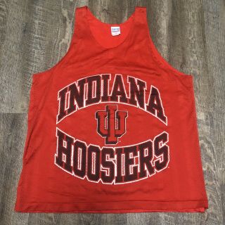 Vintage True Fan Indiana Hoosiers Practice Basketball Jersey Men’s Size Xl Red