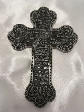 Camco Pewter Prayer Cross The Lords Prayer Religious Wall Hanging