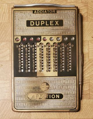 Addiator Duplex Vintage Mechanical Calculator Made In Germany