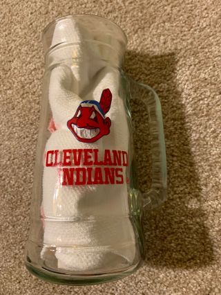 1995 Cleveland Indians Flag Emerson USA MLB and Peanut Glass Mug Chief Wahoo 2