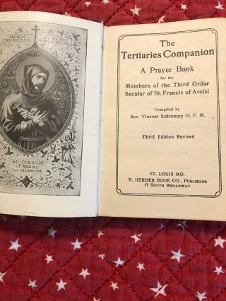 The Tertiaries Companion 1920 St Francis Prayer Book Estate Catholic Saint