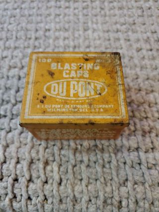 Orange Dupont Blasting Caps Tin Box,  100 Of 6,  (empty Tin)