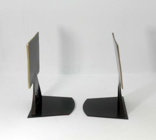 Vintage Solid Brass BOOKENDS Made In Israel Symbolic Design 2