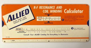 Vintage Electronics - Allied Radio R - F Resonance Coil Winding Calculator 1960