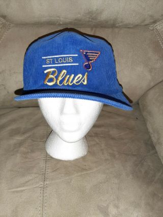 Vintage St.  Louis Blues Official Nhl Corduroy Cap/hat.