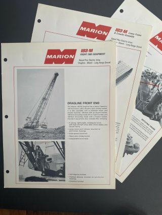 Marion Mining Shovel Dragline 183 - M - Brochure Bulletin Equipment Features 1960s