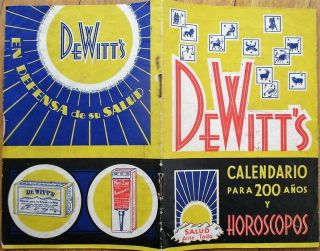 Horoscope Calendar/1940s Advertising Booklet: Dewitt 