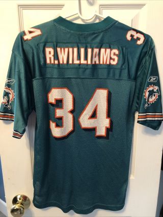 Ricky Williams Miami Dolphins Teal Reebok Youth Jersey Size Large