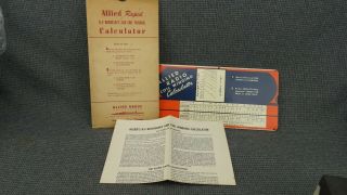1943 R - F Resonance Coil Winding Calculator Allied Rapid Radio Corp Slide Ruler