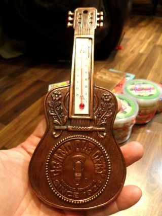Vintage Nashville Tennessee Grand Ole Opry Guitar Thermometer Metal Souvenir