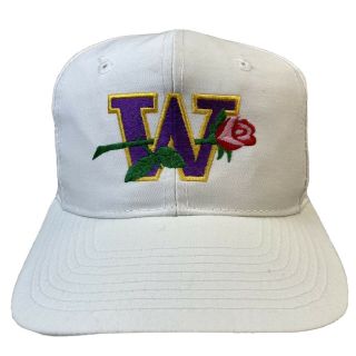 1990s University Of Washington Uw Huskies Rose Bowl Vintage Snapback Hat Adult