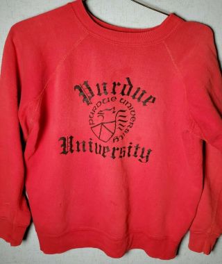 Vintage Champion Brand Purdue Boilermakers Red Sweatshirt Size M Unisex