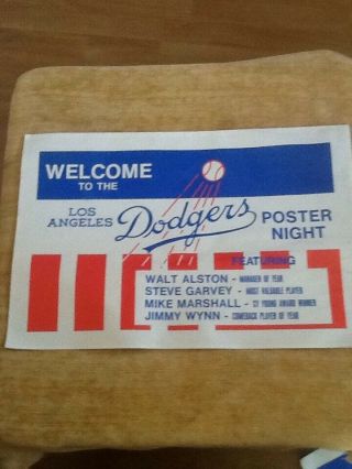 Vintage 1975 L.  A.  Dodgers Poster Night Featuring Alston,  Garvey,  Marshall & Wynn