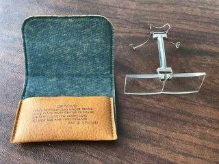 Vintage Opticaid Clip - On Magnifier With Pouch