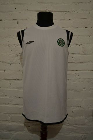 Vintage Celtic Football Training Sleeveless Shirt Soccer Jersey Mens M Umbro