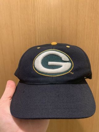 Vintage 90s Green Bay Packers Drew Pearson Old English Pro Snapback Hat