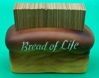 Vintage 1971 Bread Of Life Scripture Bible Verse Cards W/bread Loaf Holder 215