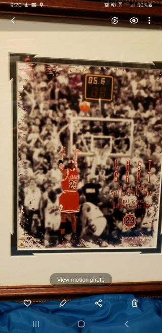 Nba Michael Jordan " Last Shot " 6,  651 Of 23,  000 Limited Edition Framed Artwork