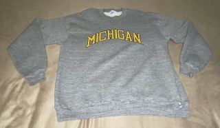 Vintage Michigan Wolverines Tri - Blend Russell Athletic Sweatshirt Rayon Size Xl