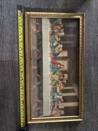 Vintage Jesus & The Last Supper Framed Print A Lambert Product,  Brooklyn,  Ny