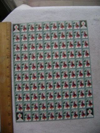 1935 Sheet Of Christmas Seals -,  With Gum