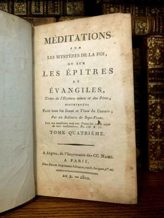 1802 Meditations On The Mysteries Of The Faith With A Manuscript