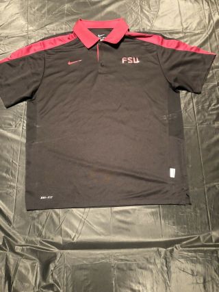 Nike Drifit Polo Coach Coaches Shirt Florida State Fsu Seminoles Noles