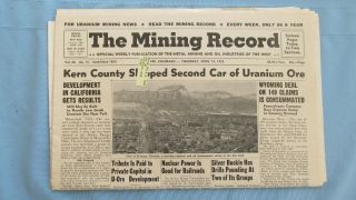 1955 Mining Record - Durango Colorado Uranium Mill - Wyoming Uranium & Metal Mines