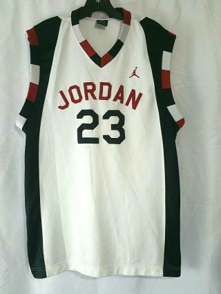 Vintage Nike Air Jordan 23 Jersey Size Large Black Red White Michael Jordan