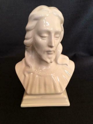 Holland Mold White Ceramic Bust Of Jesus