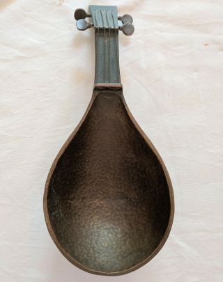 Vintage Israel Brass Bowl Or Ashtray,  Shaped Like A Mandolin,  Mid 20th Century