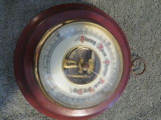 Vintage Barometer Made In Germany Wood Brass Great Shape