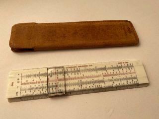 Charles Bruning 2401 Simplex Slide Rule With Leather Case