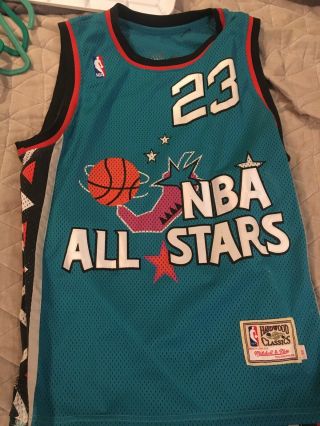 Throwback 23 Michael Jordan 1996 All Star Vintage Teal Men 