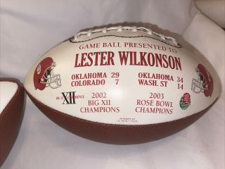 OU Oklahoma Sooners 2 Donor Trophy Game Ball Footballs 3
