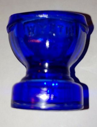 Wyeth Eye Wash Cup Cobalt Blue Glass Screw On Base Vintage