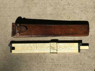 Vintage Keuffel Esser Slide Ruler 4080 - 3 W/leather Case.  S2