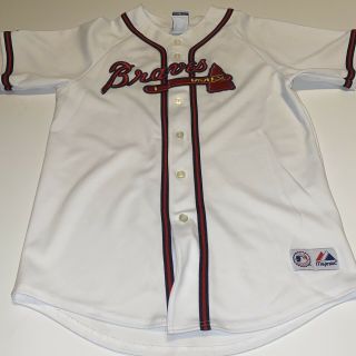 Majestic Atlanta Braves Chipper Jones 10 Youth Baseball Jersey Size Xl