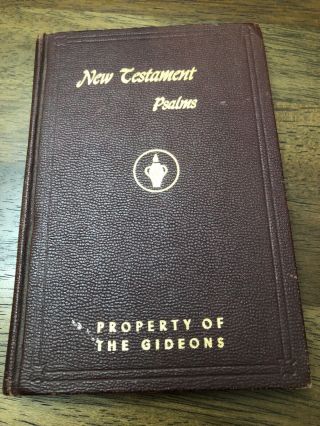 Pocket Size Testament With Psalms Gideons Bible 1958 Hard Cover