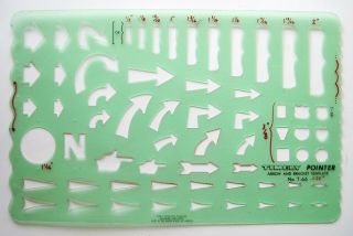 Timely Arrow & Bracket Template No.  T - 66 - Drafting Stencil