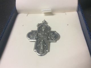 Vintage Creed I Am A Catholic Three Saints Sterling Rosary Cross Dated 1930