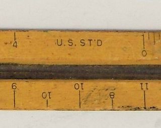 Antique / U.  S.  Standard / Wood Triangle Architect Engineer Ruler / Collectible